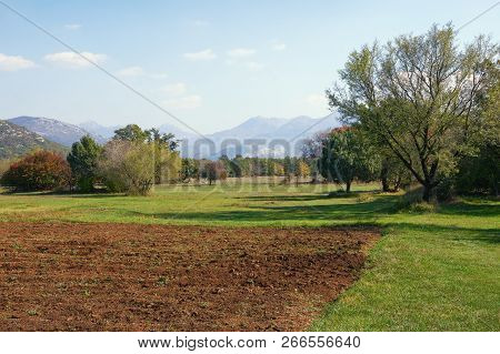 Beautiful View Of Mountain Valley On Sunny Autumn Day. Bosnia And Herzegovina, Republika Srpska, Zub