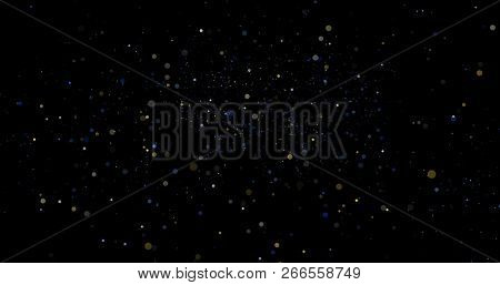 Flying Dust Particles On A Black Background