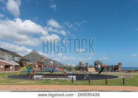 Cape Town, South Africa, August 17, 2018: A Childrens Playground At Mouille Point In Cape Town In Th