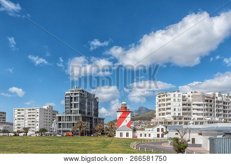 Cape Town, South Africa, August 17, 2018: The Green Point Lighthouse At Mouille Point In Cape Town I