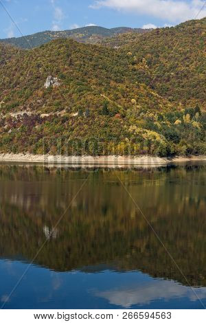 Autumn Landscape Of The Vacha (antonivanovtsi) Reservoir, Rhodope Mountains, Plovdiv Region, Bulgari