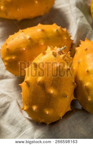 Raw Orange Organic  Kiwano Horned Melons