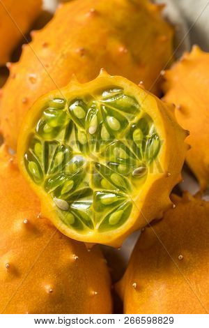 Raw Orange Organic  Kiwano Horned Melons