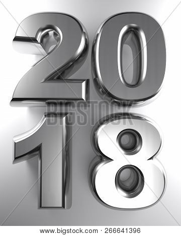 2018 In Metallic Chrome 3d Letters - 3d Rendering