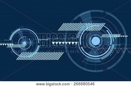 Vector Abstract Technological Display On Grid Background Design