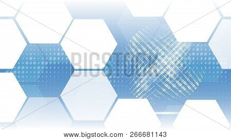 Vector Abstract Technological Hexagon Global Background Design