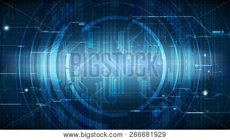 Vector Technological Hud Interface Circuit Background Design