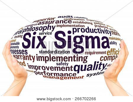 Six Sigma Word Cloud Hand Sphere Concept