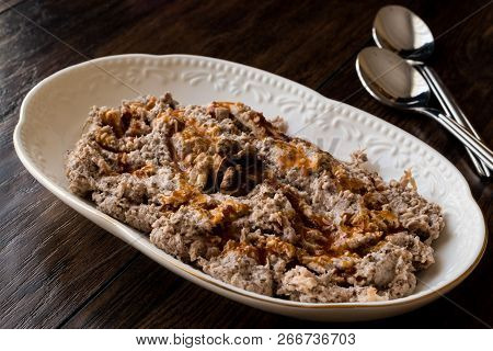 Circassian Chicken / Cerkez (cerkes) Tavugu On Woden Surface