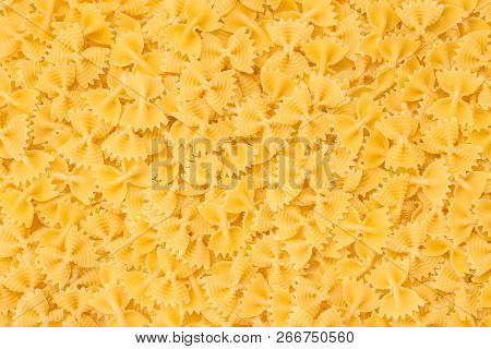 Farfalle Pasta, Also Known As Bow-tie, Or Butterfly Pasta. Food Background.