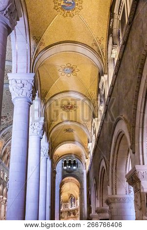 The Famous Sainte-anne-de-beaupre Catholic Church In Quebec Canada Near Quebec City