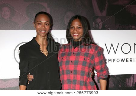 LOS ANGELES - NOV 2:  Zoe Saldana, Cisely Saldana Nazario at the Power Women Summit - Friday at the InterContinental Los Angeles on November 2, 2018 in Los Angeles, CA
