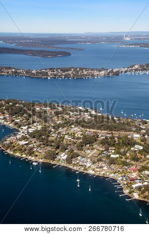 Aerial View Of Fishing Point And Wangi Point On The Western Shore Of Lake Macquarie Nsw Australia
