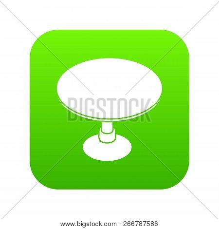 Round Table Icon Green Isolated On White Background
