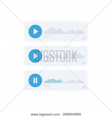 Audio Message, Voice Message On White Background. Vector Stock Illustration.