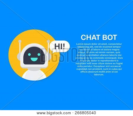 Chat Bot Robot Virtual Assistance Of Website Or Mobile Applications. Voice Support Service Bot. Onli