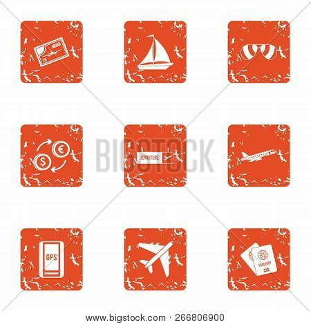 Lucre Icons Set. Grunge Set Of 9 Lucre Icons For Web Isolated On White Background