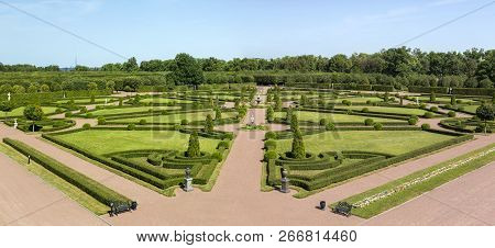 Strelna, St. Petersburg, Russia - August 09, 2018: The Territory Of The State Complex 