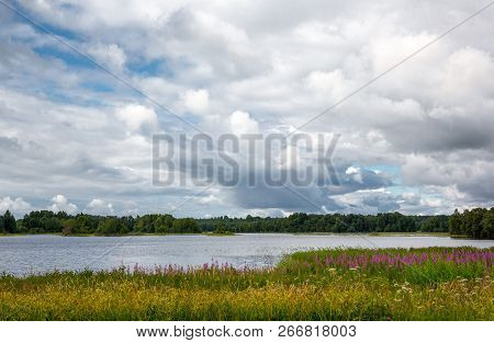Russia,  Karelia Region, The Lake Onega Seen From Kishi Island