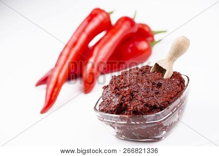 Turkish Pepper Paste, Red Pepper (salca) On The White Background