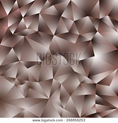 Vector Abstract Irregular Polygonal Square Background - Triangle Low Poly Pattern - Brown Color With