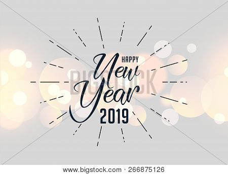 Happy New Year 2019 Holiday Greeting Background Vector Illustration