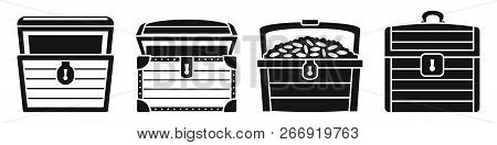 Dower Chest Box Icon Set. Simple Set Of Dower Chest Box Vector Icons For Web Design On White Backgro