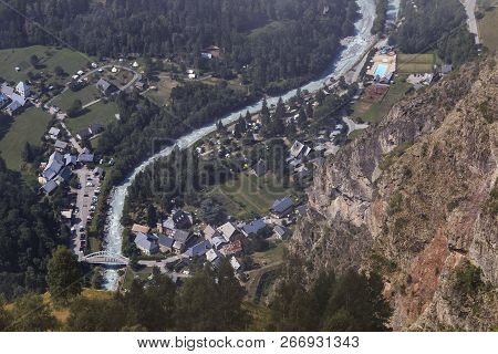 Venosc Village From Top At Summer Time