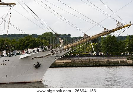 Rouen, France - July Circa, 2016. End Of The Armada In Rouen, Boats Galleon Ships On The River Seine