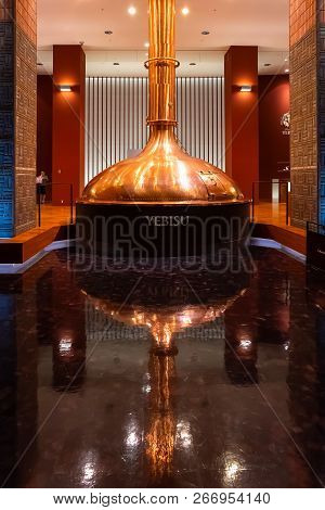 Tokyo, Japan - April 26 2018: The Museum Of Yebisu Beer Opened In 2010, Celebrating 120 Years Of The