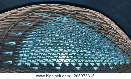 Incheon, South Korea - August 2018: Modern Architecture Roof Of Incheon International Airport Interi
