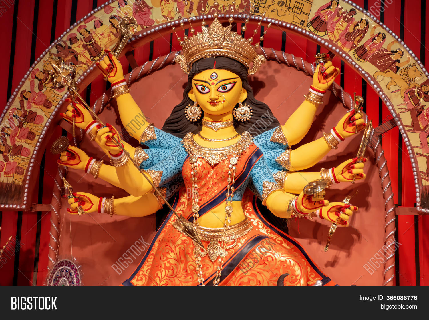 Goddess Durga Idol Image Photo Free Trial Bigstock In contrast to other popular durga puja pandals in kolkata, the lake town adhibasi brinda durgatsab does not go for huge artificial structures. goddess durga idol image photo free