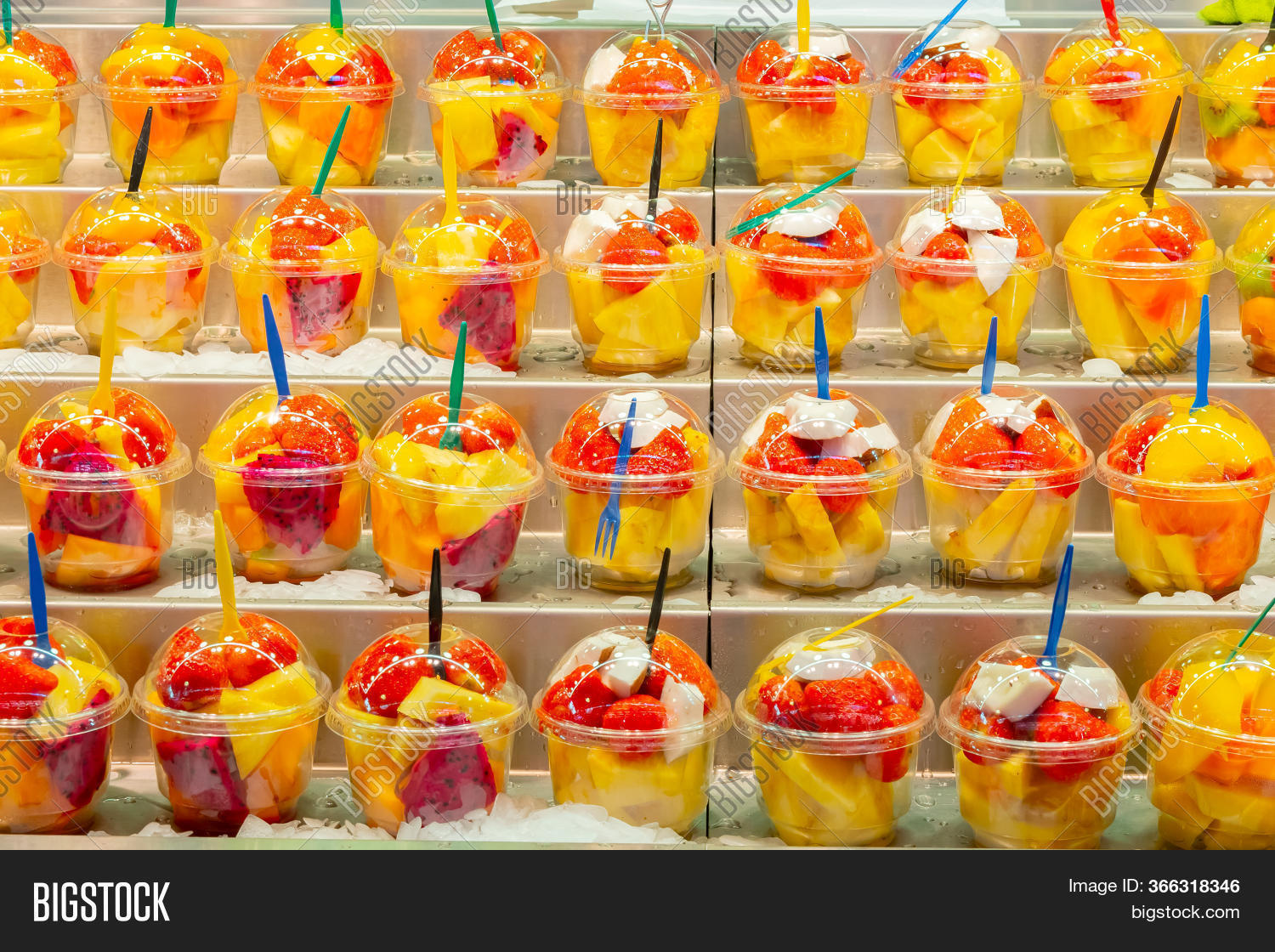 Fruit Salad Cups Fresh Image & Photo (Free Trial) Bigstock