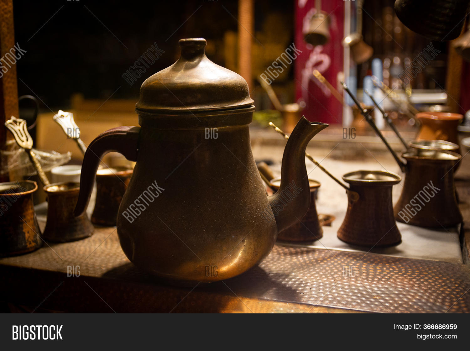 Old Brass Coffee Pot Image & Photo (Free Trial) Bigstock