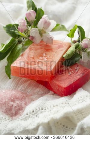 Vegan Skincare Beauty Treatment With Spa, Ex Foliation, Cleansing Products With Apple Blossom Flower