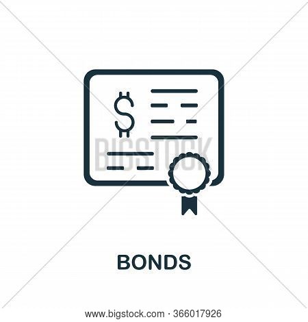 Bonds Icon From Investment Collection. Simple Line Bonds Icon For Templates, Web Design And Infograp