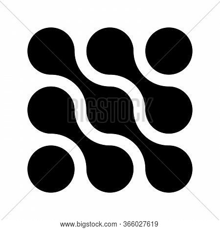 Connected Dots In A Shape Of Square. Black Silhouette Abstract Design Element. Vector Illustration