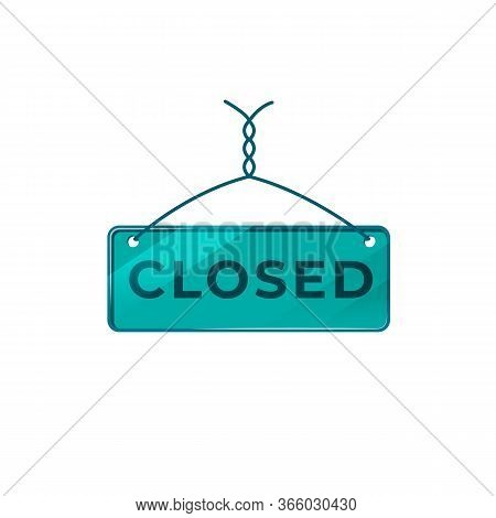 Closed Green Vector Board Sign Illustration