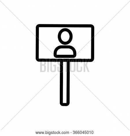 Executive Wooden Plaque With Politician Representative Icon Vector. Executive Wooden Plaque With Pol