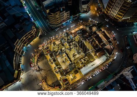 Yunlin, Taiwan - December 11th, 2019: aerial view of famous Beigang Chaotian Temple, Yunlin, Taiwan, Asia