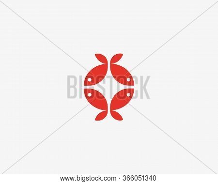 Fish Roll Sushi Symbol Logo Icon Vector Illustration. Restaurant Seefood Vector Logotype.