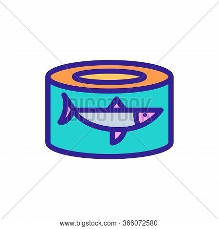 Canned Fish Herring Icon Vector. Canned Fish Herring Sign. Color Symbol Illustration