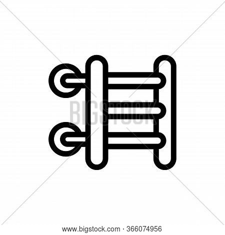 Ladder Heated Towel Rail With Wall Mounts Icon Vector. Ladder Heated Towel Rail With Wall Mounts Sig