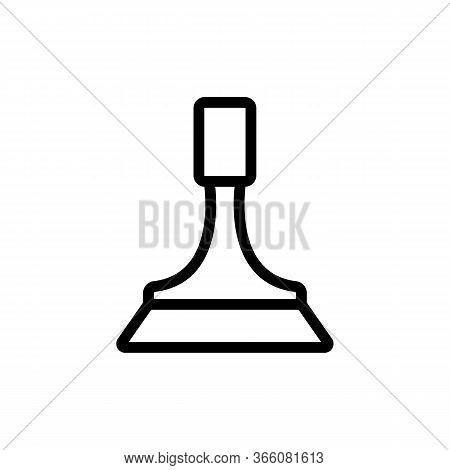 Plain Squeegee With Holder Icon Vector. Plain Squeegee With Holder Sign. Isolated Contour Symbol Ill