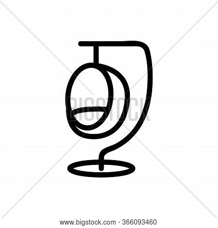 Hanging Swing Cocoon Icon Vector. Hanging Swing Cocoon Sign. Isolated Contour Symbol Illustration