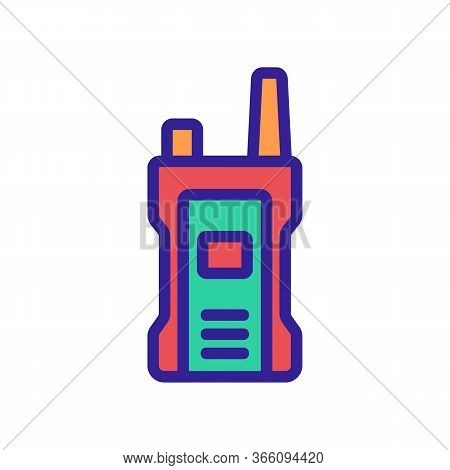 Compact Shockproof Walkie-talkie Icon Vector. Compact Shockproof Walkie-talkie Sign. Color Symbol Il
