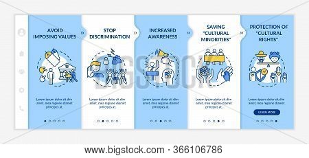 Stop Discrimination Onboarding Vector Template. Multi Cultural Value. Respect For Race And Ethnicity