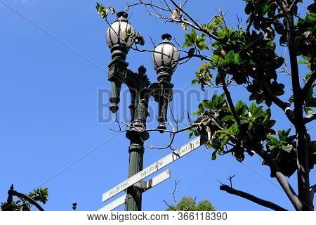 Street Lamp In Los Angeles\nbackground Image For Web Design.