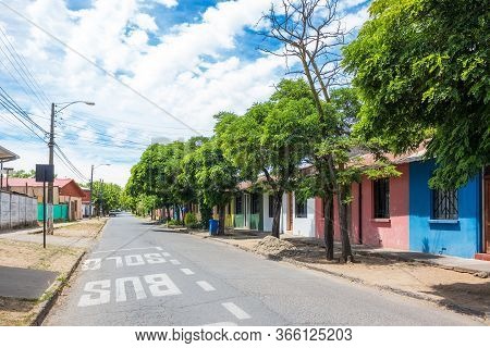 Street In Residential Area Of Talca, Chile