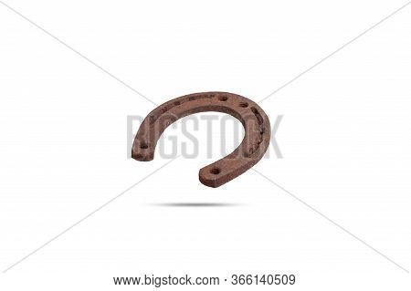 Old Rusty Horseshoe Isolated On A White Background